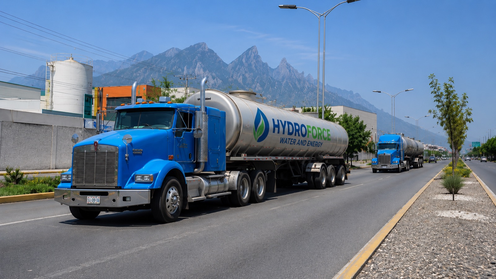 Pipas de HydroForce en ruta por Monterrey